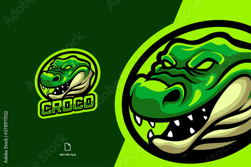 crocodile aligator mascot esport logo for game team