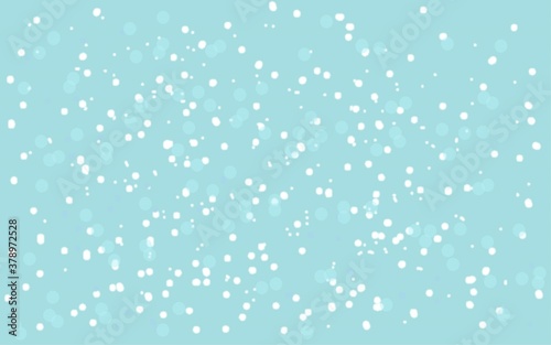 snowfall blue vector background with dots and bokeh 