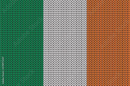 Photography Irish flag in knitting pattern for the winter season