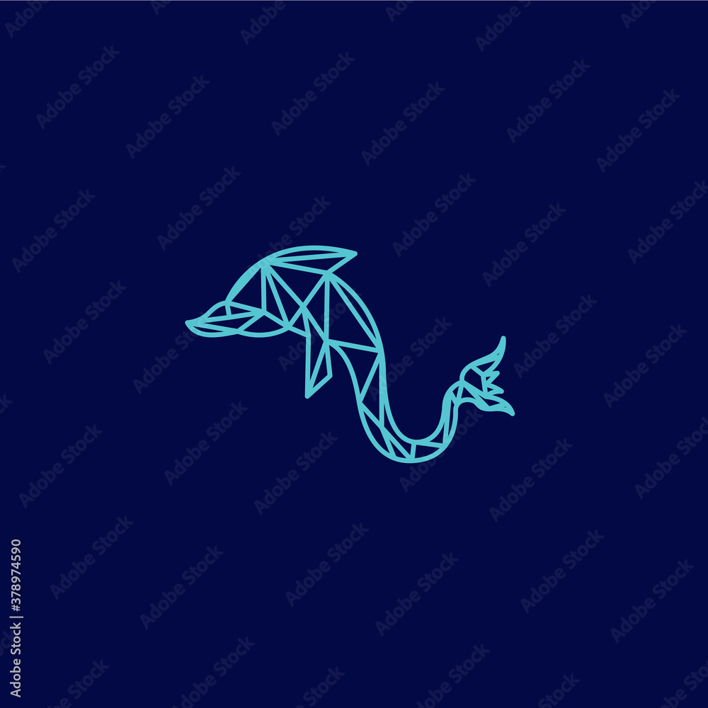 Fototapeta premium Dolphin Line Logo