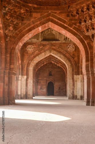 A mesmerizing view of architecture of old fort from inside.