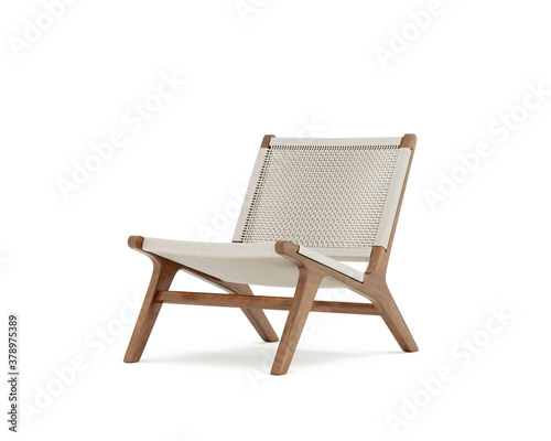 Fototapeta Naklejka Na Ścianę i Meble -  3d rendering of an Isolated woven modern lounge chair	
