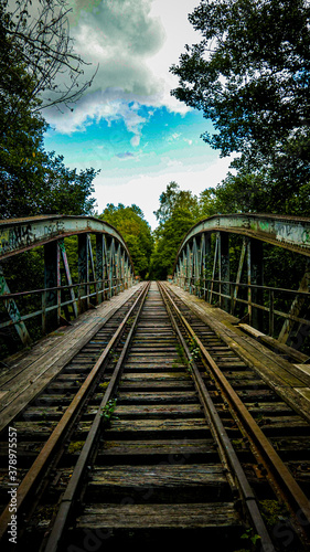 Abondoned bridge with traintracks