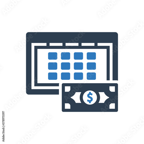 financial calendar icon , scheduled payment icon