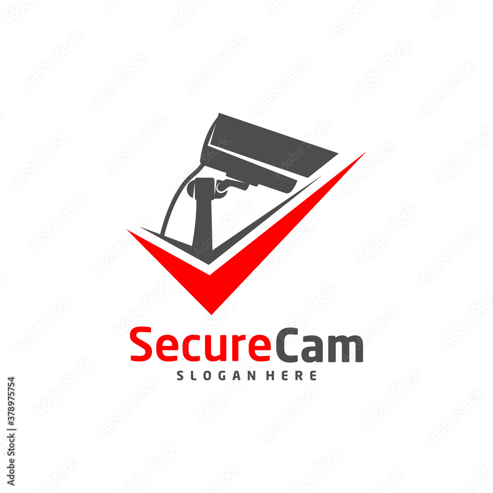 CCTV Camera with check icon Logo Design Vector Template, Concept Symbol CCTV Camera with check icon Logo Design Vector Template, Concept Symbol