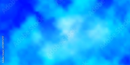 Light BLUE vector texture with cloudy sky. Shining illustration with abstract gradient clouds. Pattern for your booklets, leaflets.