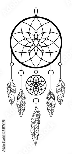 ISOLATED IMAGE OF A DREAM CATCHER ON A WHITE BACKGROUND