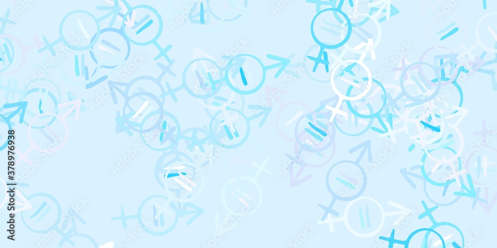 Light Purple vector backdrop with woman's power symbols. Light Purple vector backdrop with woman's power symbols.