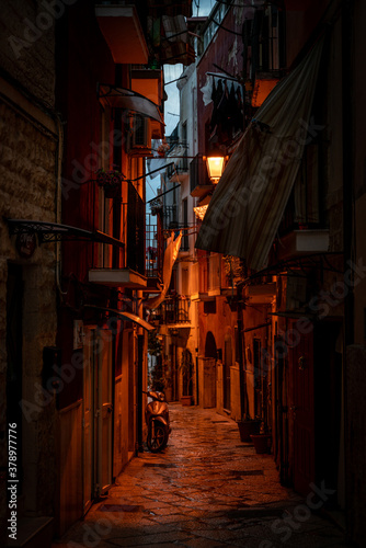street in the old town at dusk