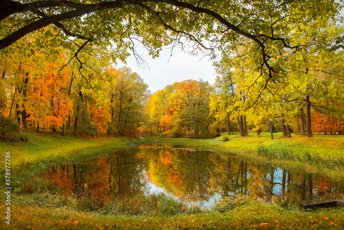 autumn landscape in park Tsaritsyno in Moscow, Russia