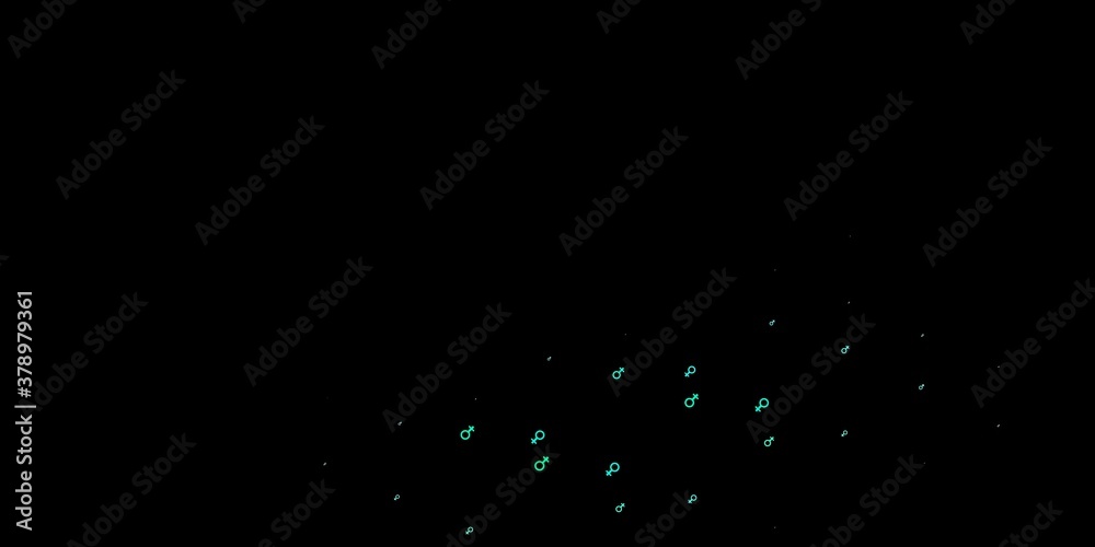 Dark Green vector background with woman symbols.