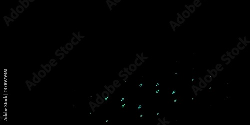 Dark Green vector background with woman symbols. © Guskova