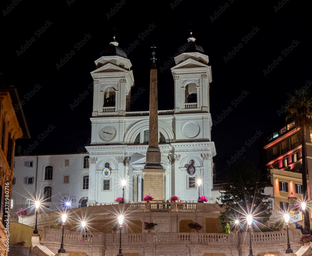 The famous Santissima Trinità dei Monti church in Rome