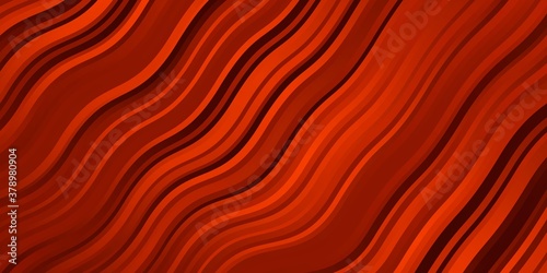 Light Orange vector background with bent lines. Colorful abstract illustration with gradient curves. Design for your business promotion.