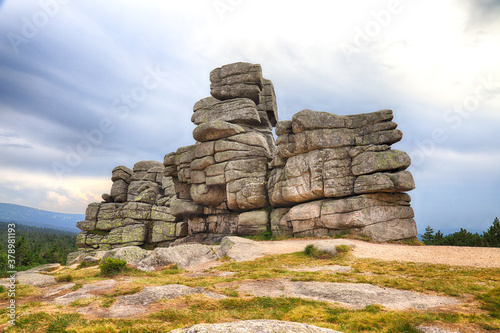 Trzy Swinki or Svinske kameny (in Polish and Czech) is a large granite rocks, on the border between Poland and the Czech Republic. photo