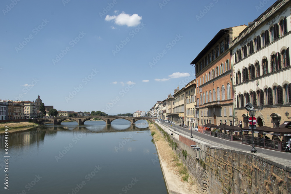Ponte Santa Trinita in Florence over the Arno River, Tuscany, Italy