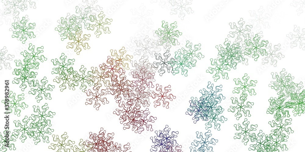 Light green vector doodle background with flowers. Light green vector doodle background with flowers.