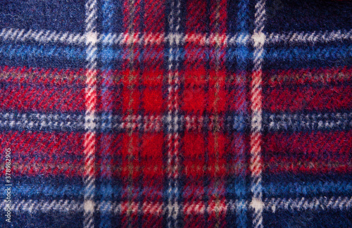 Fabric checkered wool plaid texture. Cloth background