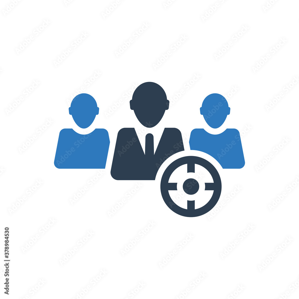 customer target icon, business team target icon