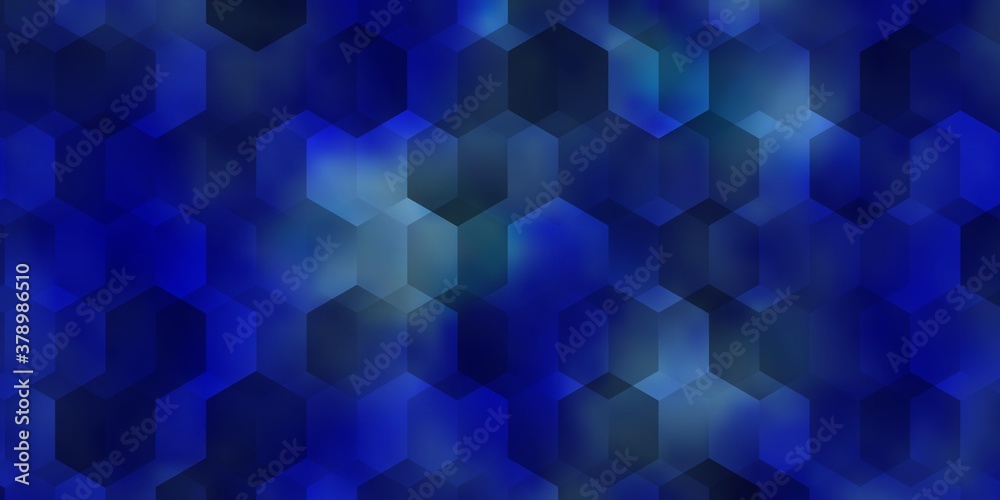 Fototapeta premium Light BLUE vector layout with hexagonal shapes.