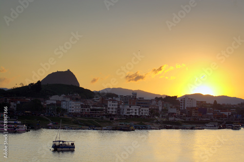 Sunset in Antioquia, Rock of Guatapé, Colombia
