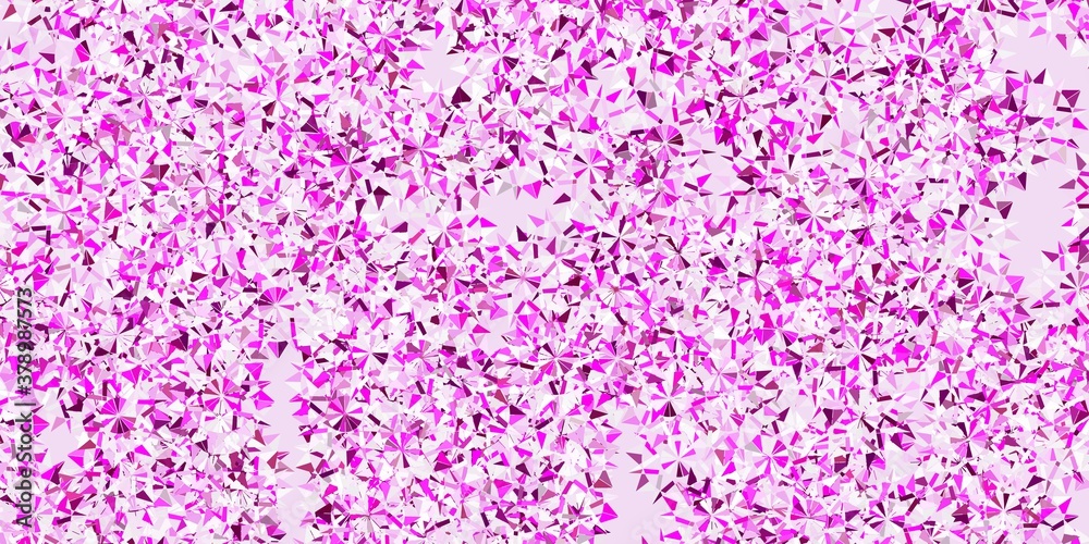 Light pink vector background with christmas snowflakes.