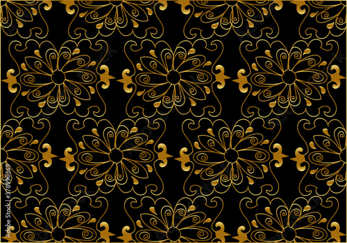 luxury gold black background design pattern seamless gold black wall background wallpaper royal floral print 