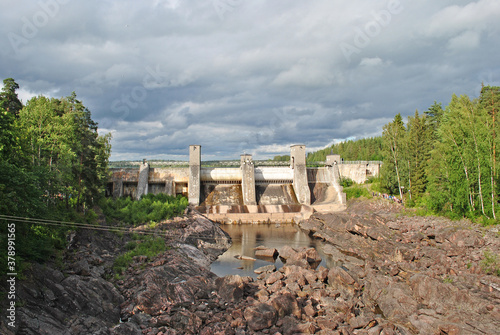 Dam and old riverbed in Imatra, Finland photo