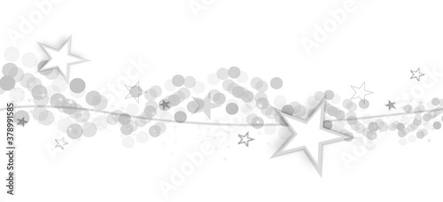 Welle Wellen Band Banner Grau Silber Sterne Hintergrund Weihnachten