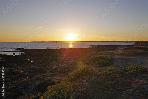 Coucher de soleil sur la cote bretonne