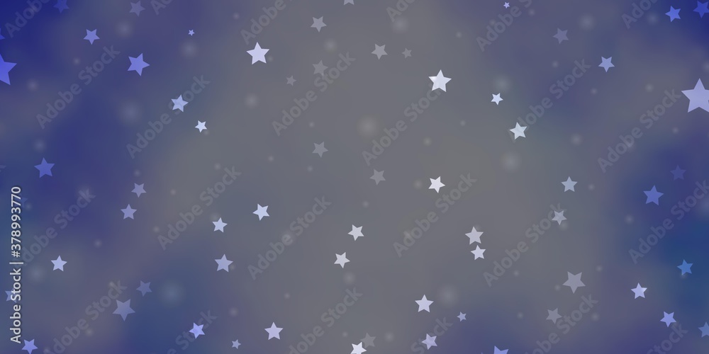Fototapeta premium Dark BLUE vector pattern with abstract stars. Shining colorful illustration with small and big stars. Pattern for new year ad, booklets.