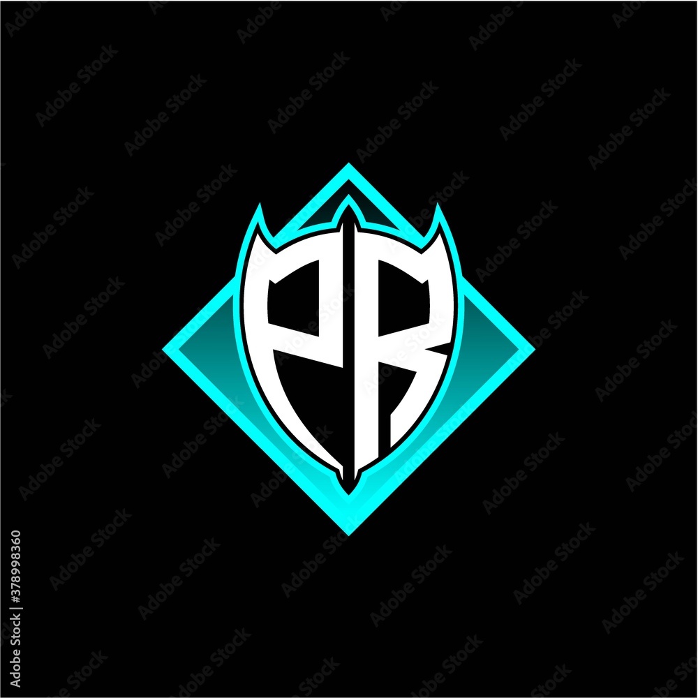 P R letter shield with square protection logo as a sweetener P R letter shield with square protection logo as a sweetener