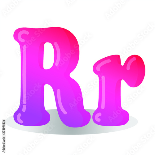 Letter R pink color drawn cartoon style. Children's English alphabet. Vector illustration isolated on white background
Описание (на английском языке)11
