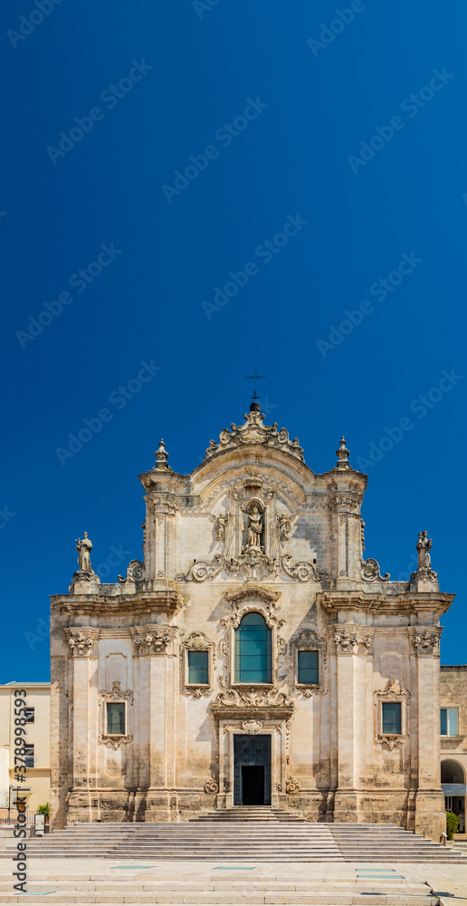 Matera, Basilicata, Italy - The church of San Francesco d'Assisi, in Baroque style.
