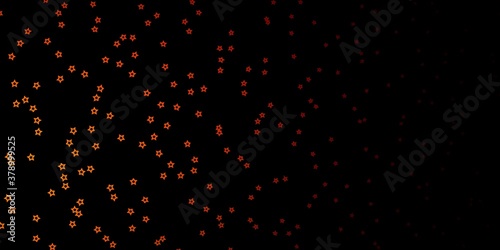 Dark Orange vector template with neon stars. Colorful illustration in abstract style with gradient stars. Best design for your ad, poster, banner.