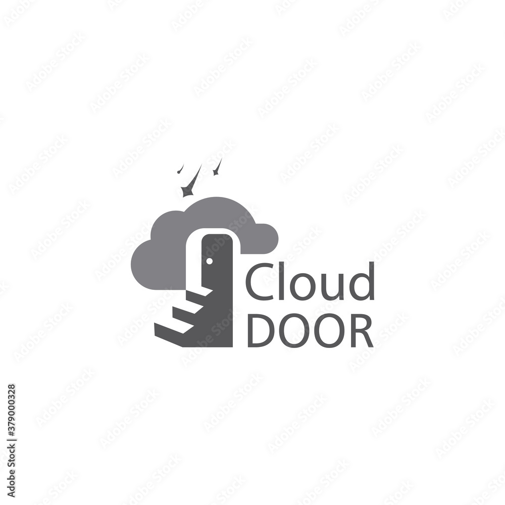 door logo cloud illustration design company template vector door logo cloud illustration design company template vector