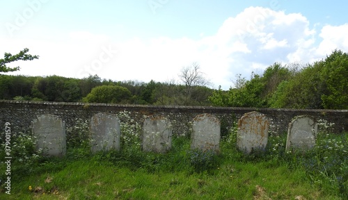 View of the cemetery next to the old church