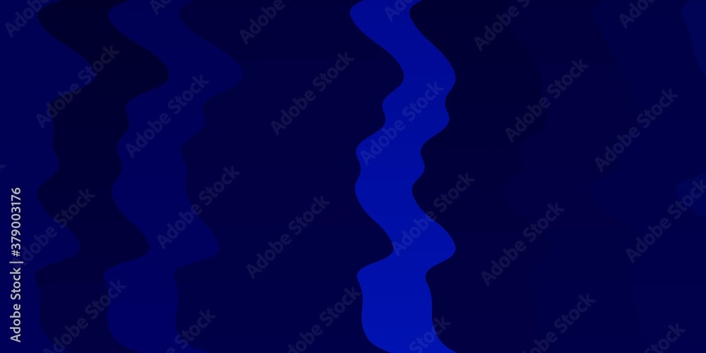 Dark BLUE vector template with wry lines. Illustration in halftone style with gradient curves. Design for your business promotion.