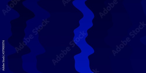 Dark BLUE vector template with wry lines. Illustration in halftone style with gradient curves. Design for your business promotion.