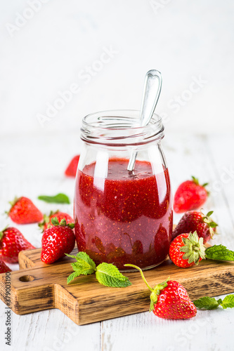 Wallpaper Mural Strawberry jam in the glass jar. Torontodigital.ca