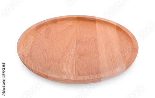 wood plate isolated on white background.