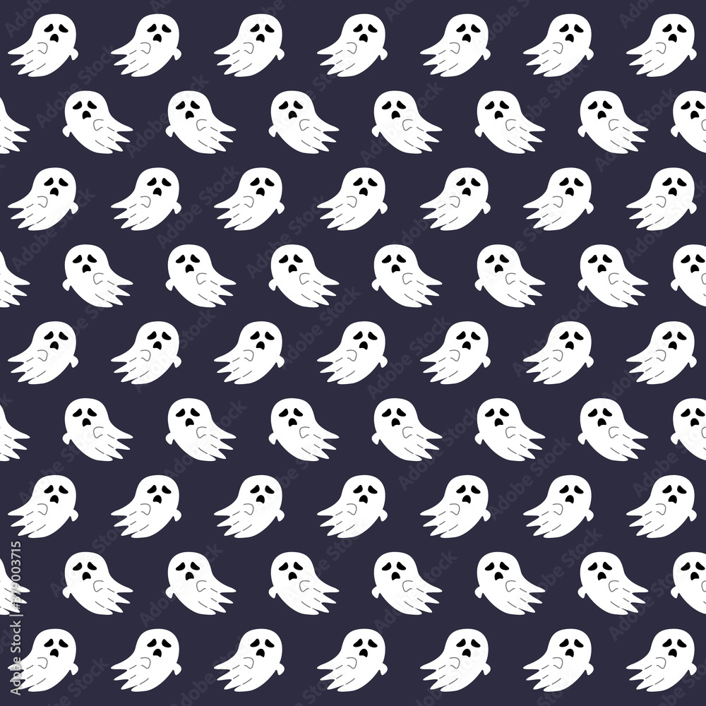 Halloween background with cute ghosts.