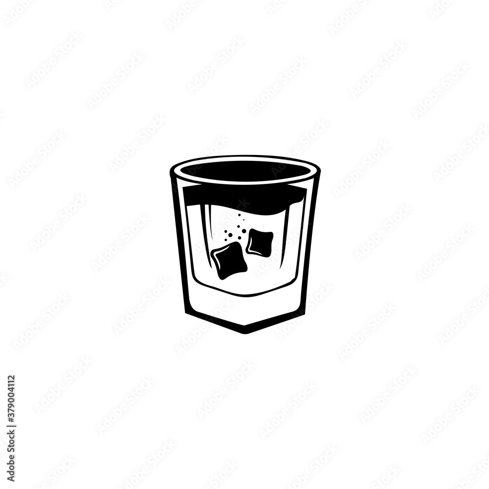 Glass of scotch whiskey and ice. Whiskey, Drinking Glass, Alcohol. Isolated On White Glass of scotch whiskey and ice. Whiskey, Drinking Glass, Alcohol. Isolated On White