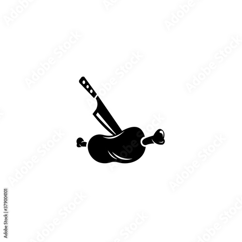 Grill Barbeque Logo Design Vector Inspiration for restaurant, isolated on white background .