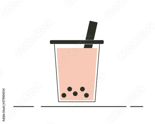 bubble tea on white background