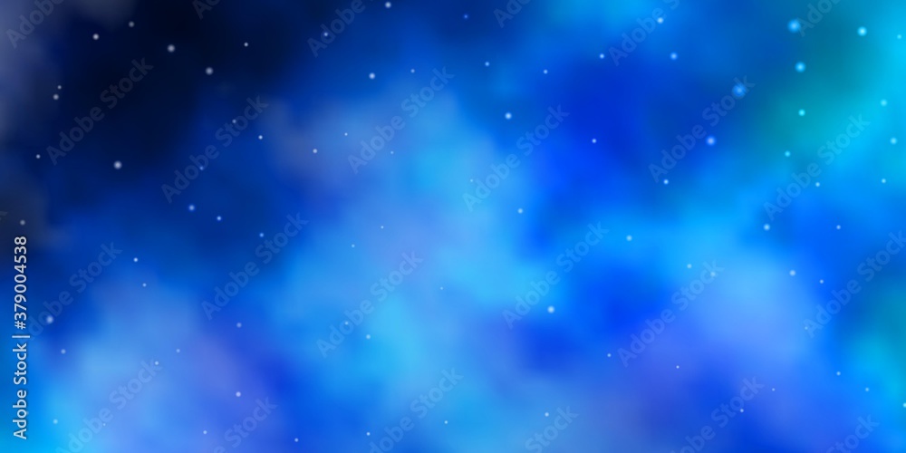 Dark BLUE vector background with colorful stars. Colorful illustration in abstract style with gradient stars. Design for your business promotion.