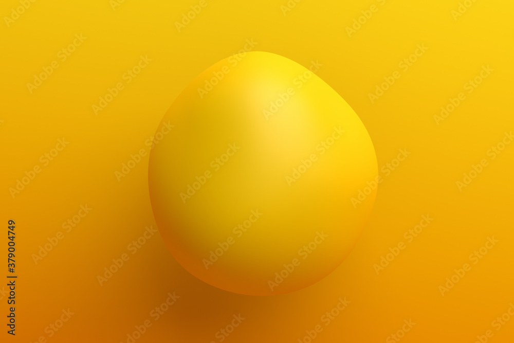 Abstract 3d render of a yellow bubble, background design