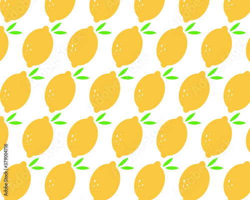 Lemon pattern on white background