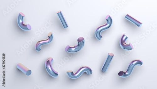 Abstract 3d render, background design with colorful shapes