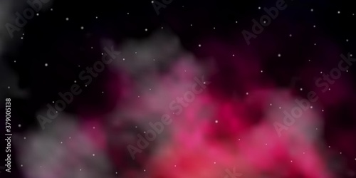 Dark Pink vector template with neon stars. Shining colorful illustration with small and big stars. Pattern for websites, landing pages.